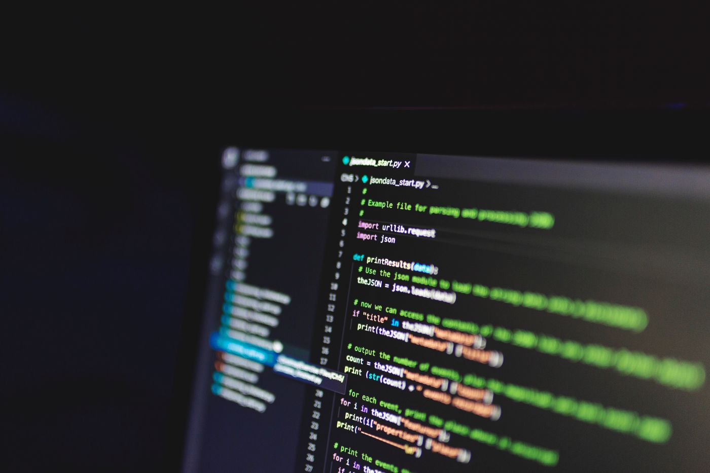 Programmcode auf einem Bildschirm